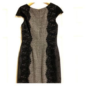 Betsey Johnson Black and Grey Lace Detail Dress